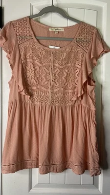 Blusa Babydoll Para Mujer de Rewind XXL Melocotón Boho Campesina Coqueta Cottagecore Foto 1 de 4