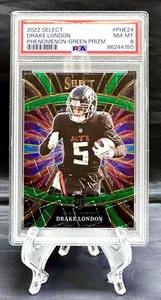 2022 Panini Select DRAKE LONDON Rookie Phenomenon Green Prizm PSA 8 POP 1 #5/5 - Picture 1 of 2
