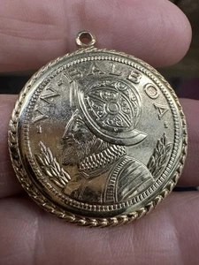 Panama VN Balboa Medaille/Schiffsanhänger oder Schlüsselanhänger Messing oder Messing vergoldet - Bild 1 von 7