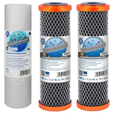 AQFILTERS 10" AQUAFILTER PREMIUM ERSATZ RO ENTCHLORIERER REINIGER FILTER SET