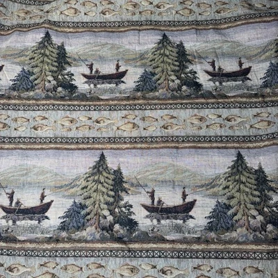 Sis Covers Tapestry Futon Cover Fishing Cabin Theme Print Full Size  - Image 1 of 4