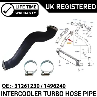 TURBO INTERCOOLER HOSE PIPE FOR FOCUS II C MAX II 1.6 TDCI 6M516K863HB - Image 1 of 4