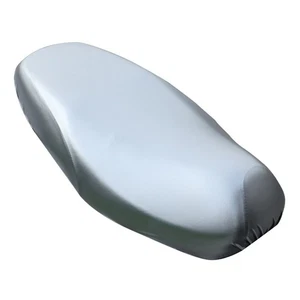 Silver Elastic Motorcycle Seat Cover with Edge Binding for Enhanced Aesthetics - Picture 1 of 13