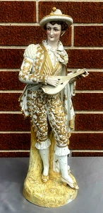RARE ANTIQUE 17.5" TALL FRENCH PORCELAIN BISQUE STATUE FIGURINE - Picture 1 of 10