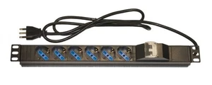 MULTIPRESA ALIMENTAZIONE PER RACK 19" CON 6 PRESE UNIVERSALI TRIPOLARI/SCHUKO MA - Foto 1 di 4