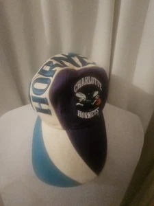 Vintage Charlotte Hornets Swirl Hat Snapback Twins Snap Back Cap Ball - Picture 1 of 9