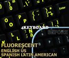 New Glowing Spanish LA English US keyboard sticker