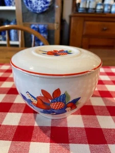 Vintage 1940's "Calico Fruit" by Universal Potteries (3 1/2" tall x 5" wide) - Picture 1 of 5