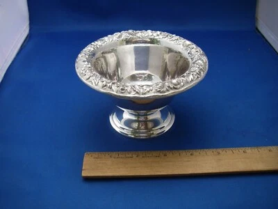 Kirk Sterling REPOSSE Patrón 5 Pulgadas Profundo Patrón Cuenco-#214-Sin Mono Foto 1 de 4