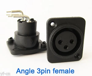 1pc Mic XLR 3pin Female Angle Legs Panel Mount Chassis PCB Socket Connector - Picture 1 of 4