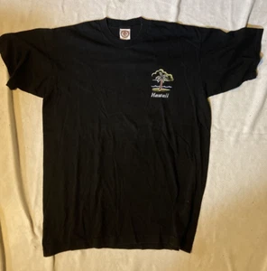 Hawaii Smokey The Bear T Shirt Vintage Extra Large USA Made XL 100% Cotton Black - Picture 1 of 12