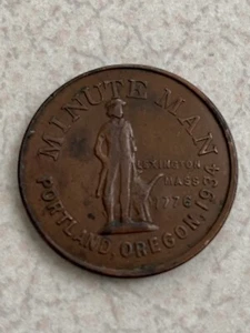 Minute Man Coin, 1934 ILA Strike Portland, Or - Citizen's Emergency League Coin - Picture 1 of 4