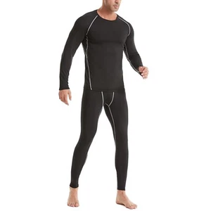 Conjunto de ropa interior para hombre invierno forrado de lana 100 % algodón térmico largo Johns parte superior inferior - Imagen 1 de 7