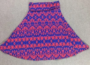 Lularoe Azure Skirt Size XS Red Blue Printed Skirt - Picture 1 of 5