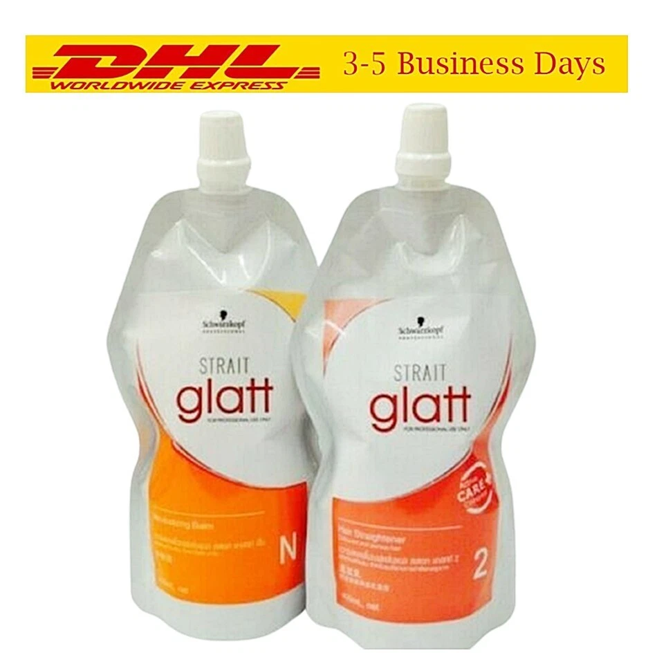 Schwarzkopf Glatt No 2 Hair Straightener Rebonding Straightening Cream 400ml Set