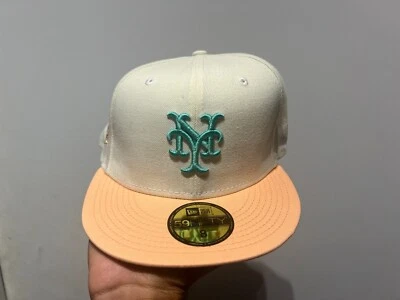 New York Mets MLB NE Cream Orange Fitted Hat - New - Image 1 of 4