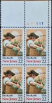 US 2338: Constitution Bicentennial / New Jersey, Block of 4, MNH OG, FREE Ship - Image 1 of 2