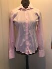 Tm Lewin Ladies Blouse, Pink Size 10 With Tripe Cuff Detail