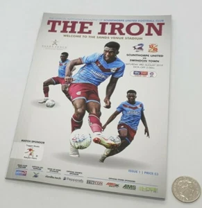2019/20 SCUNTHORPE UNITED v SWINDON TOWN League 2 Football Programme 03.08.19 #1 - Picture 1 of 3