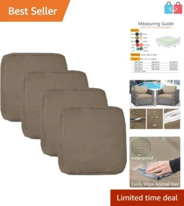 Square Polyester Cushion Covers 22x22x4 - Perfect for Outdoor Rattan Furniture - Picture 1 of 9