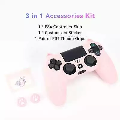 Silicone Rubber Skin Case Gel Cover Grip for Game 4 PS4 Controller Catpaw - Image 1 of 4