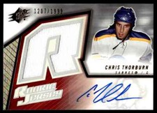 2005-06 SPx AUTO JERSEY Chris Thorburn Rookie Auto 1207/1999 Buffalo Sabres #222