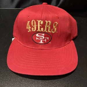 Vintage 90s San Francisco 49ers Snapback Hat Cap Red Niners AJD - Picture 1 of 14