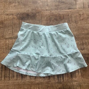 Nike Tennis Skort Skirt Girls 4-5 Years A Compression Lined Swoosh AOP Green - Picture 1 of 9