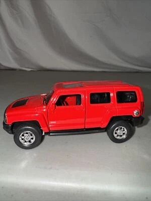 Welly Hummer H3 Die Cast Car 43629 Licensed 4 1/2 Inches Pullback Red New - Image 1 of 4