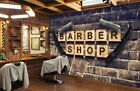3D Holz Buchstabe M39 Haarschnitt Barber Shop Tapete Wandbild Selbstklebend