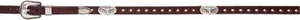 3D Western Mens Hatband Leather Cutouts Longhorn Conchos Brown DH104 - Picture 1 of 1