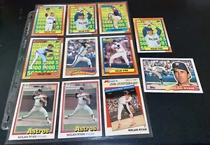 Lotto 11 carte da baseball vintage Nolan Ryan 1981-1990 Topps K-Mart - Foto 1 di 5