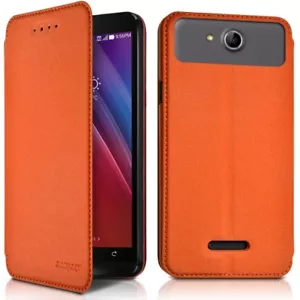 Etui à Rabat Couleur Orange (Ref.5-A) pour Smartphone Echo Smart 4G - Picture 1 of 3