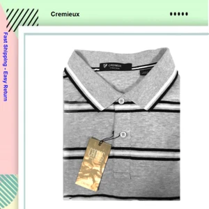 Cremieux Signature Collection Polo Shirt Cotton Grey Heather Size XL - Picture 1 of 3