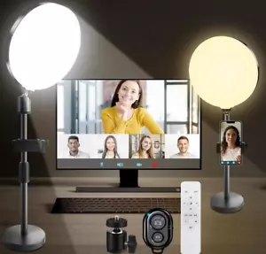 Ring Light with Stand Full-Screen Ring Light for Desk with Phone Holder Remote - Picture 1 of 1
