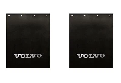 Par de guardabarros para semirremolque de plástico de polietileno negro y plateado Volvo Trucks 24" x 30"  Foto 1 de 2