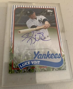 2020 Topps Archives LUKE VOIT /27 RARE Auto 1989 PIN STRIPE Yankees Corn Field - Picture 1 of 2