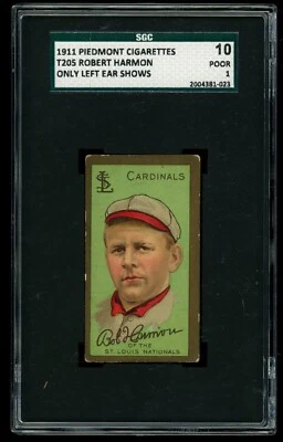 T205 Bob Harmon Solo Oreja Izquierda Muestra Cardenales SGC 1 Piedmont Espalda Foto 1 de 2