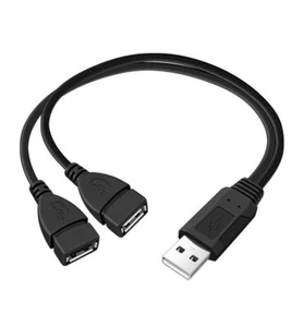 Cable divisor USB 2.0 Y A macho a 2 USB hembra doble cable de alimentación y sincronización de datos - Imagen 1 de 5