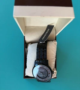 ARMITRON MEN'S WATCH - GREAT STYLING IN CHARCOAL METAL WRISTBAND - NEW WITH TAGS - Picture 1 of 6