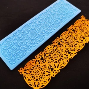 Flower Circle Lace Silicone Fondant Icing Mould Wedding Cake Mold Decoration Mat - Picture 1 of 5