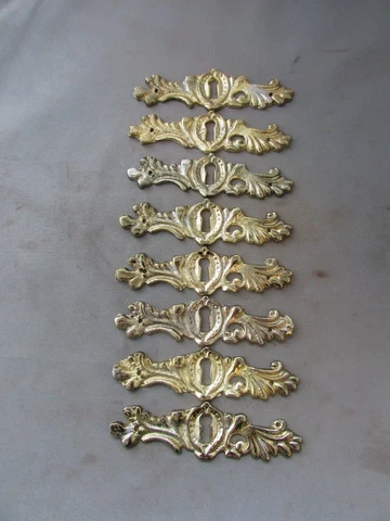 (8) VTG Reproduction Back Plate Escutcheon Keyhole Cover 4.25" x 1.25" Cover