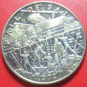 2002 LIBERIA $5 FALL LIBERATION SAIGON VIETNAM EVACUATION HELICOPTER (no silver) - Picture 1 of 3