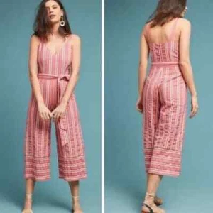 Anthropologie Ett twa Jumpsuit Robin striped cropped Women's Size XS - Picture 1 of 12