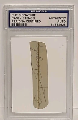 CASEY STENGEL Signed PSA /DNA  Cut Signature Slabbed Autographed NY METS D. 1975 - Image 1 of 4