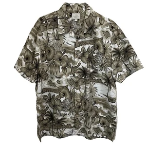 Trader Bay Hawaiian Men’s Shirt Large Nau Ko’u Aloha Palm Trees - Soft Fabric - Picture 1 of 9