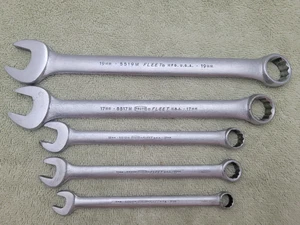 Vintage Proto "Fleet"  Combo Wrenches 5 Piece Lot 19mm, 17mm, 12mm, 11mm, 9mm - Picture 1 of 8