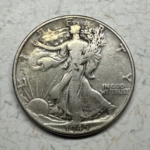 1945-D Walking Liberty Half Dollar In XF Condition - Picture 1 of 3