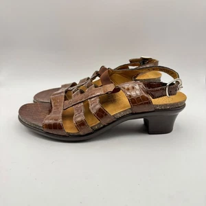 Sandalias SAS Tripad Comfort para mujer 9M marrón cocodrilo hebilla de tacón en relieve - Imagen 1 de 9