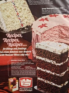 1967 Duncan Hines George Washington Cherry Lady Baltimore Cake Mix vintage ad - Picture 1 of 1